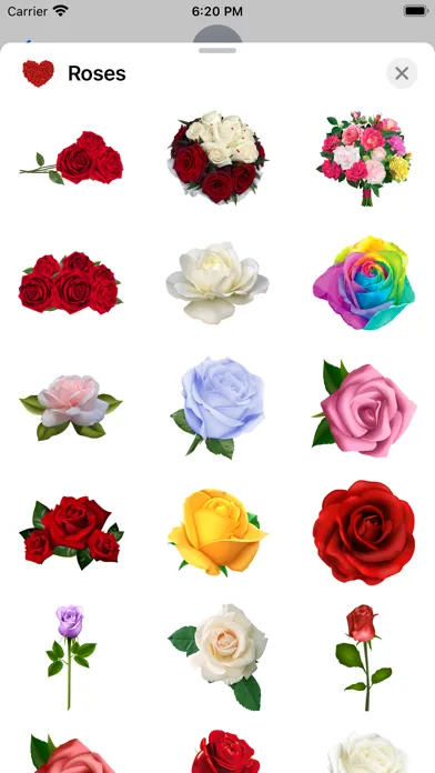 ภาพหน้าจอของ Roses to Love Stickers