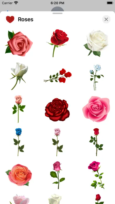 ภาพหน้าจอของ Roses to Love Stickers
