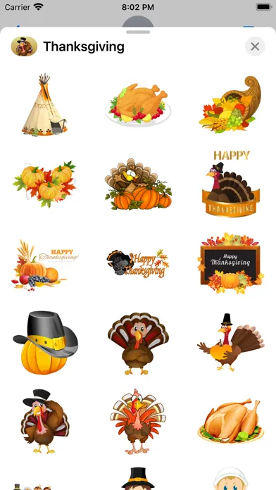 ภาพหน้าจอของ Fun Thanksgiving Stickers