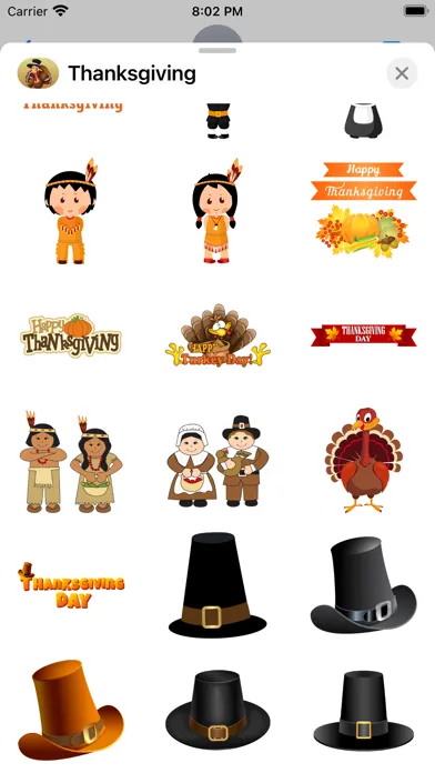 ภาพหน้าจอของ Fun Thanksgiving Stickers