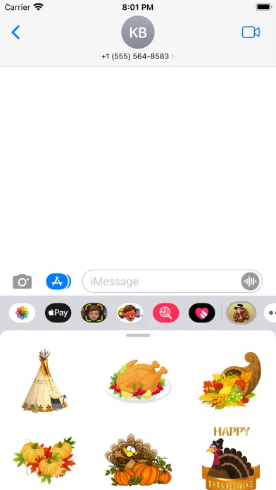 ภาพหน้าจอของ Fun Thanksgiving Stickers