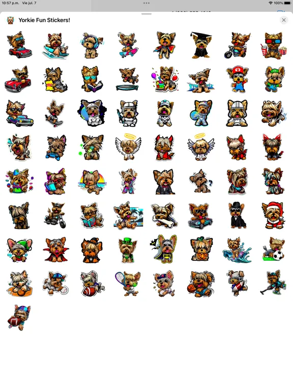 Tangkapan layar Yorkie Fun Stickers! iPad 