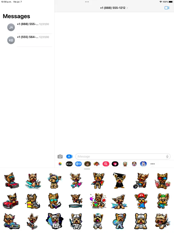 Tangkapan layar Yorkie Fun Stickers! iPad 