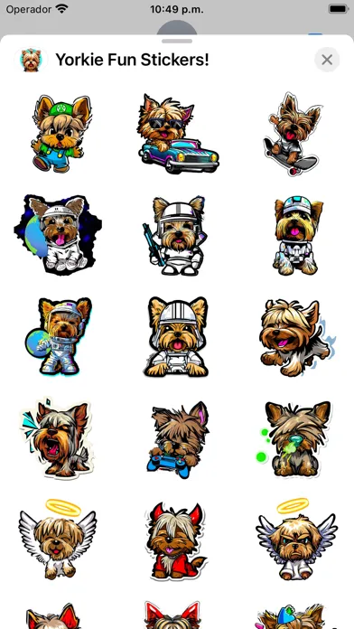 Tangkapan layar Yorkie Fun Stickers!