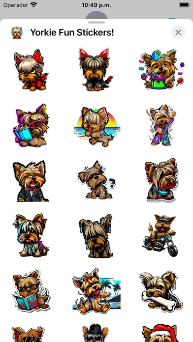 Tangkapan layar Yorkie Fun Stickers!