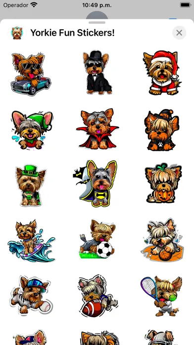 Tangkapan layar Yorkie Fun Stickers!