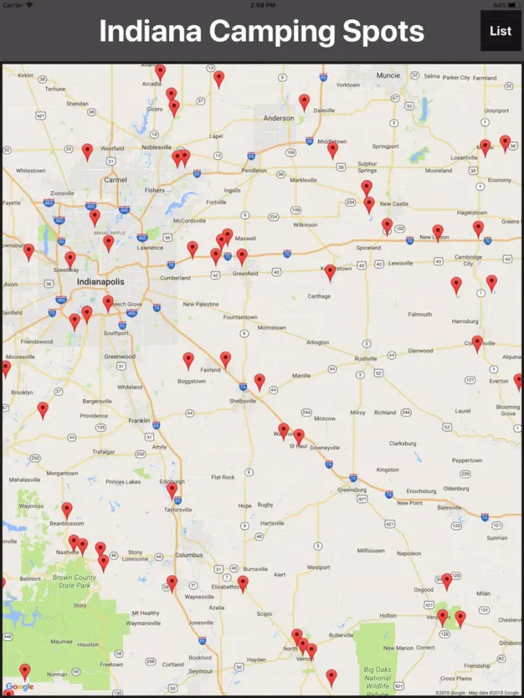 صور Indiana Camping Spots iPad 