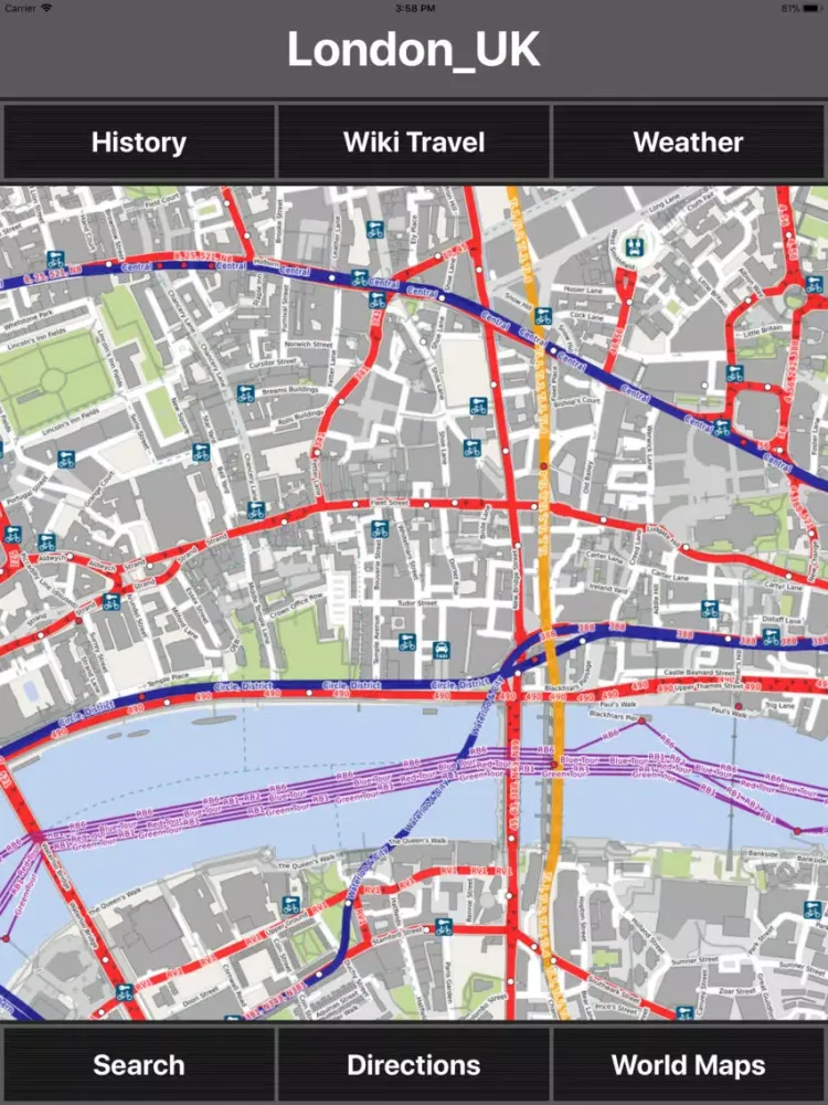 Tangkapan skrin London UK Travel Map Offline iPad 