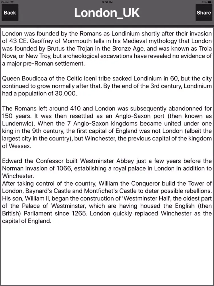 Tangkapan skrin London UK Travel Map Offline iPad 