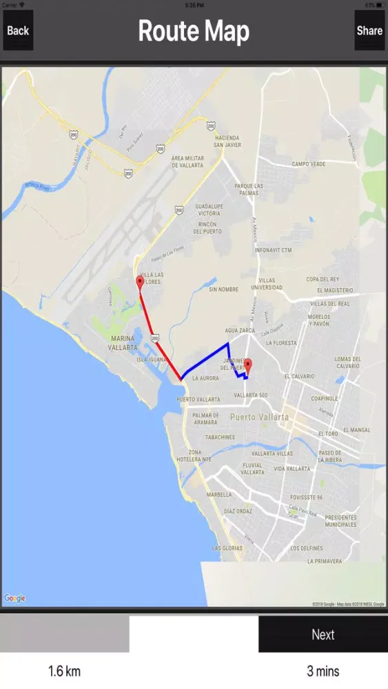 Tangkapan skrin Puerto Vallarta Travel Map