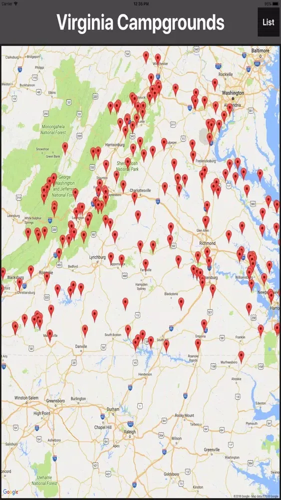 ภาพหน้าจอของ Virginia Camping Spots