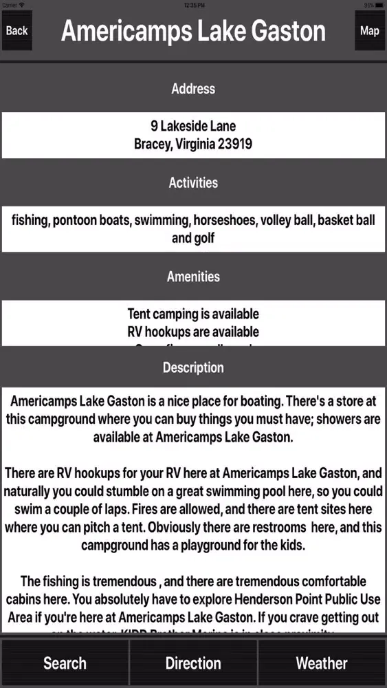 ภาพหน้าจอของ Virginia Camping Spots