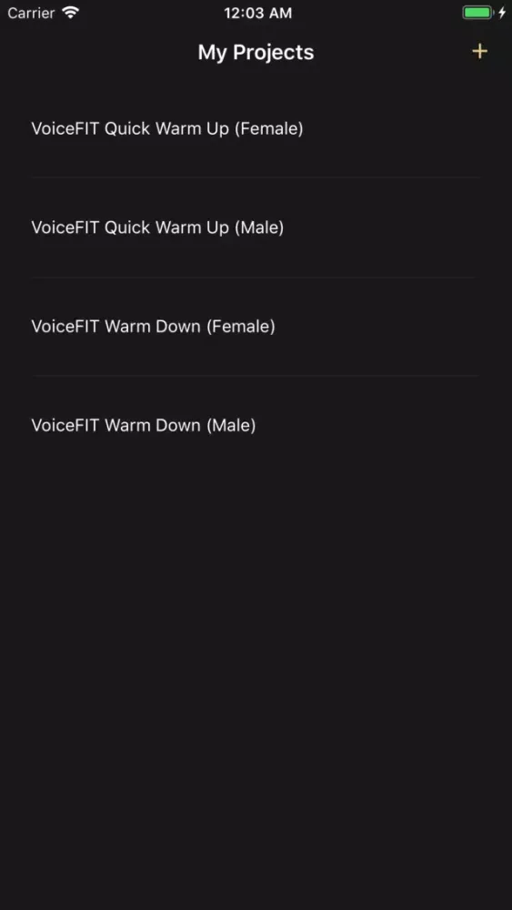 Capturas de tela do VoiceFIT Creator