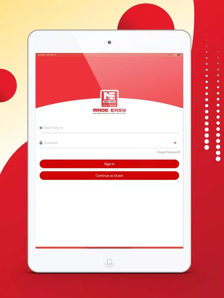 Tangkapan layar MADE EASY Live Classes iPad 