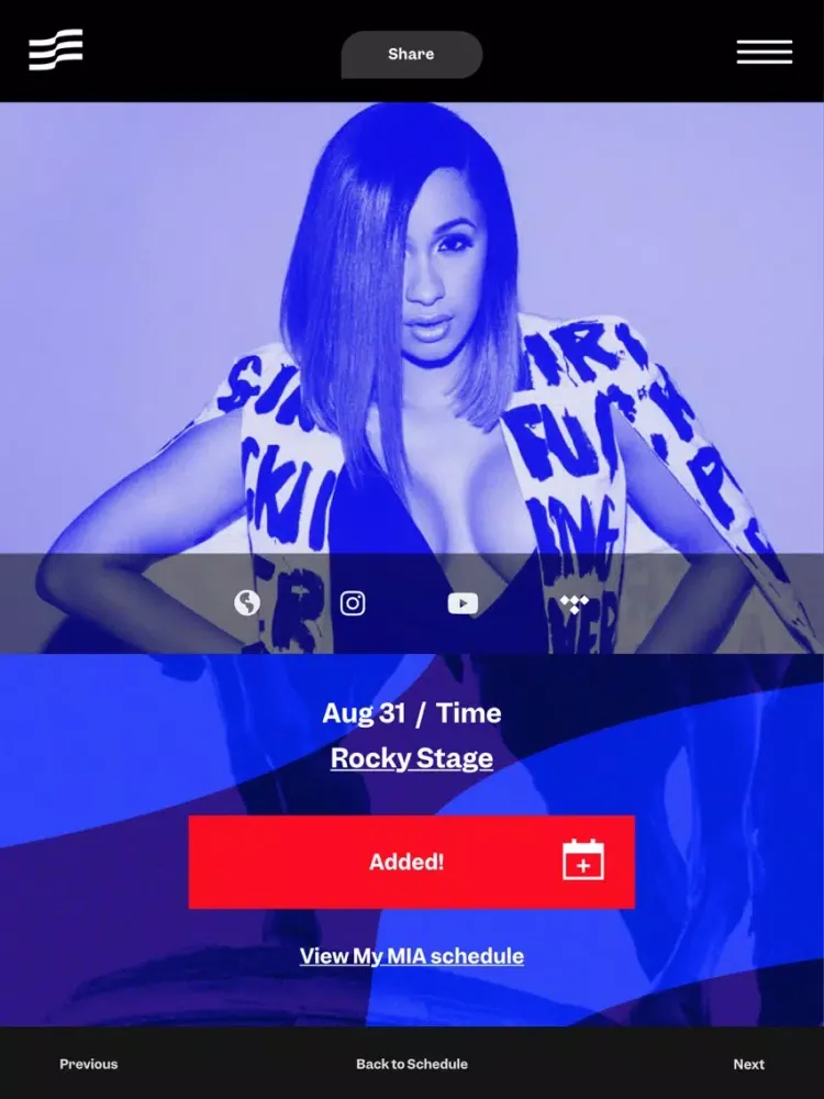 Ảnh chụp màn hình của Made In America Festival 2019 iPad 