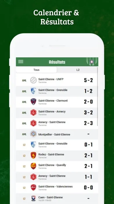 Captures d'écran de Foot Saint-Etienne