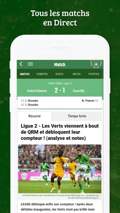 Captures d'écran de Foot Saint-Etienne