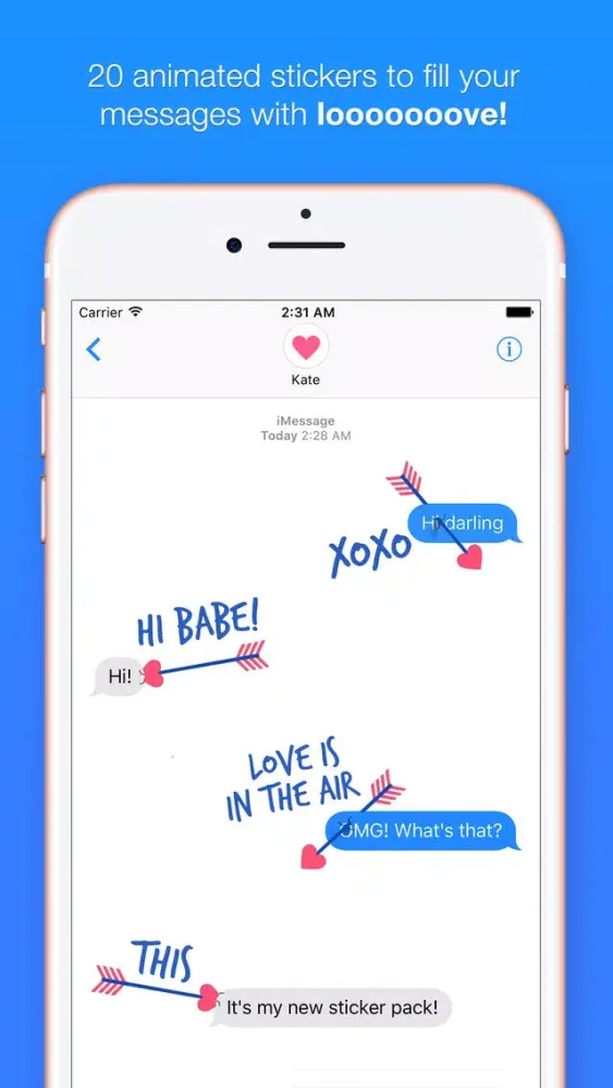 Cupid's Arrow - Animated Stickers سکرین شاٹس