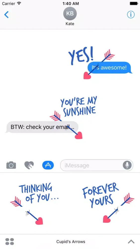 Cupid's Arrow - Animated Stickers سکرین شاٹس