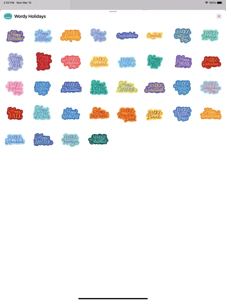 Wordy Holidays iPad 应用截图
