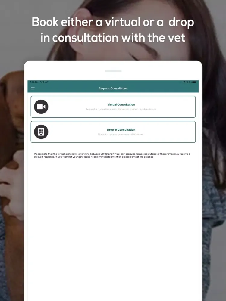 Tangkapan skrin The VVG (Virtual Vet Group) iPad 