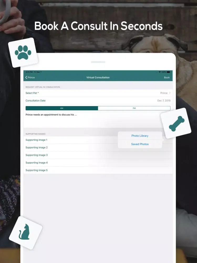 Tangkapan skrin The VVG (Virtual Vet Group) iPad 