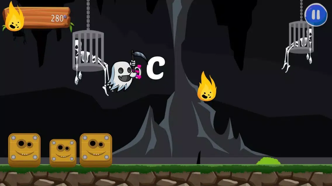 ภาพหน้าจอของ Flappy Ghost Adventure: ABC Run For Kid