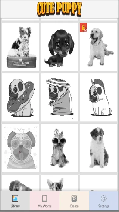 Cute Puppy Pixel Art স্ক্রিনশট