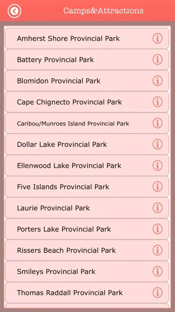 Capturas de pantalla de Nova Scotia -Campgrounds Guide