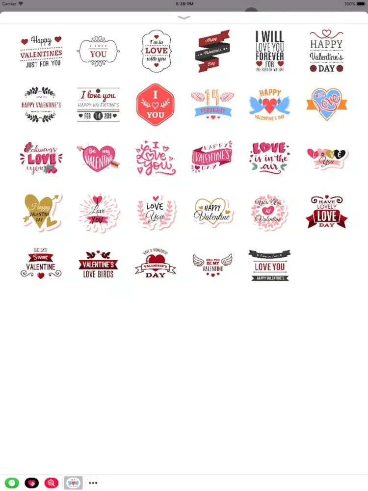 Valentine Day 2019 Stickers iPad 应用截图