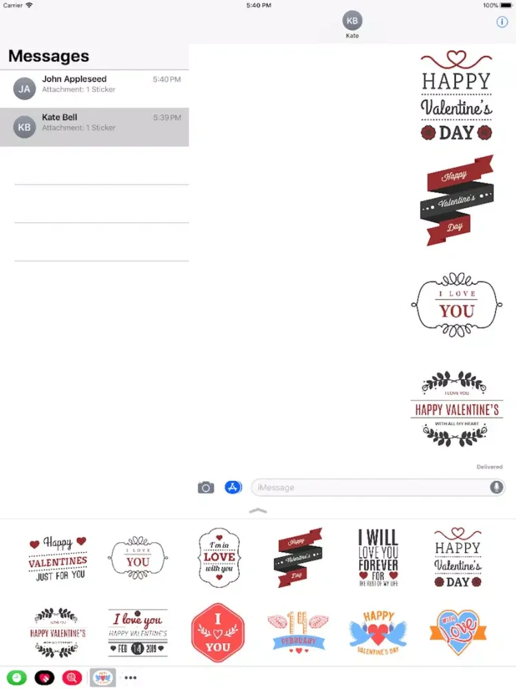 Valentine Day 2019 Stickers iPad 应用截图