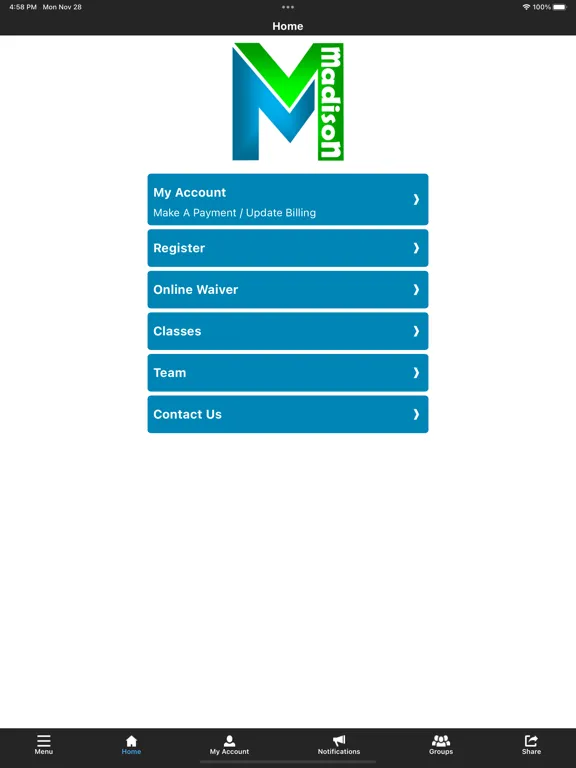 Скриншоты Madison Gymnastics Center iPad 