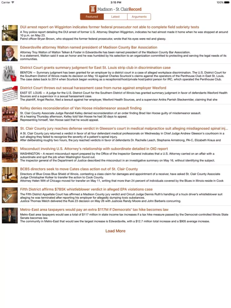 Madison/St Clair Record iPad  Screenshots
