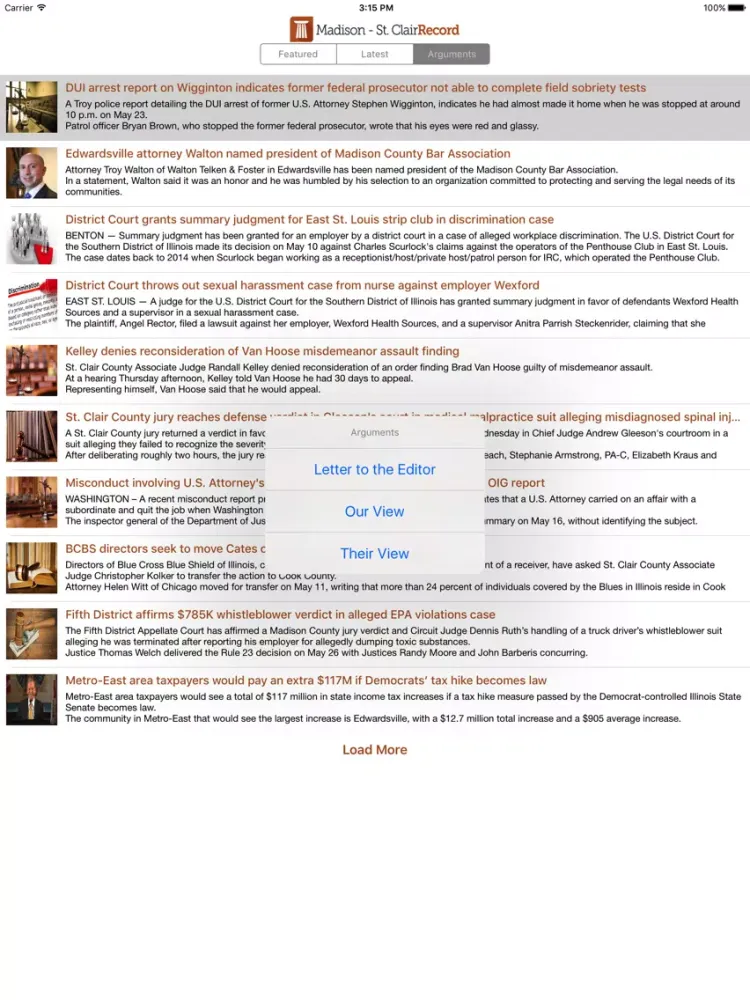Madison/St Clair Record iPad  Screenshots