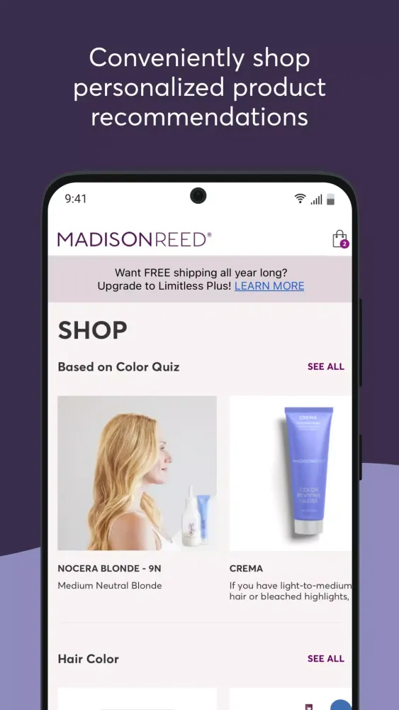 Screenshot di Madison Reed App