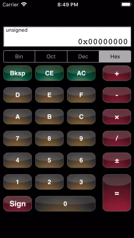 HexCalc-Hexadecimal Calculator سکرین شاٹس