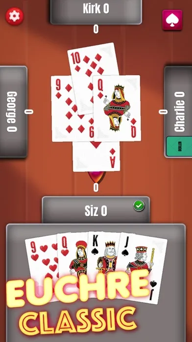 Capturas de tela do Euchre Mania