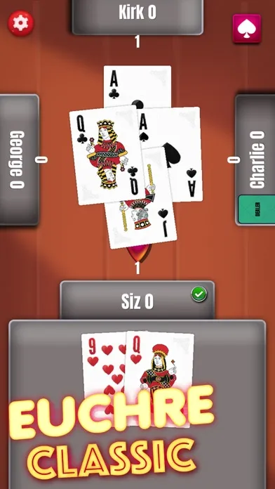 Capturas de tela do Euchre Mania