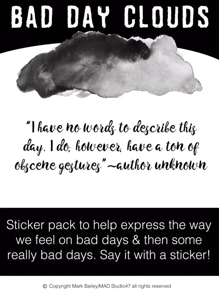 صور Bad Day Clouds Stickers iPad 