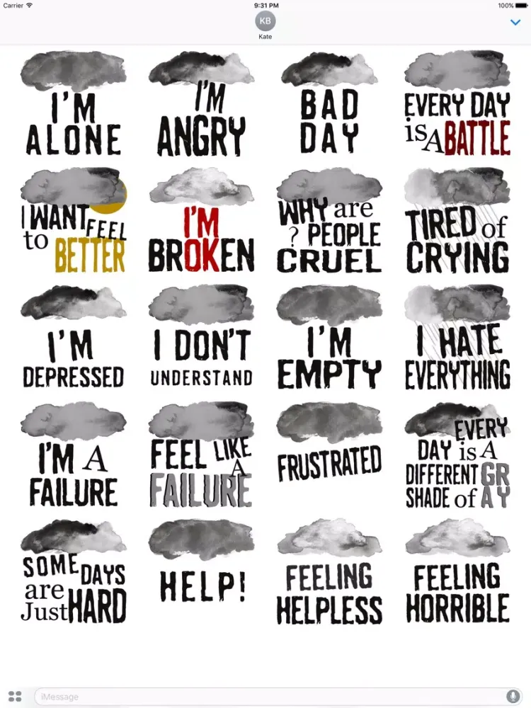 صور Bad Day Clouds Stickers iPad 