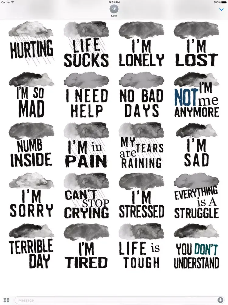 صور Bad Day Clouds Stickers iPad 