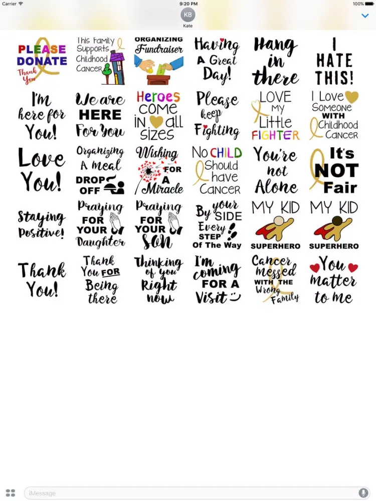 Скриншоты Childhood Cancer Stickers iPad 
