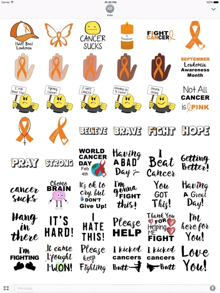Leukemia Cancer Stickers iPad  Screenshots