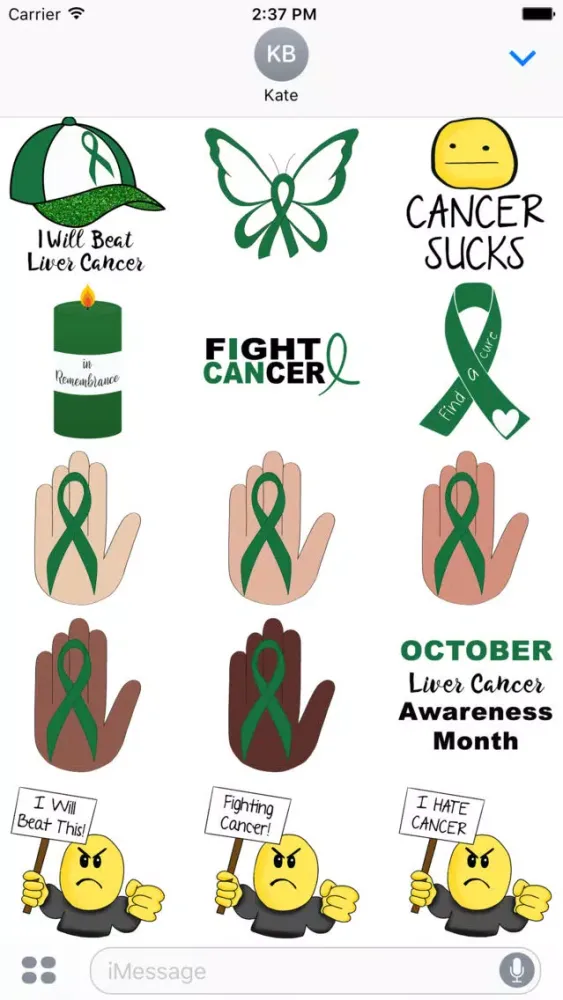 Tangkapan layar Liver Cancer Stickers
