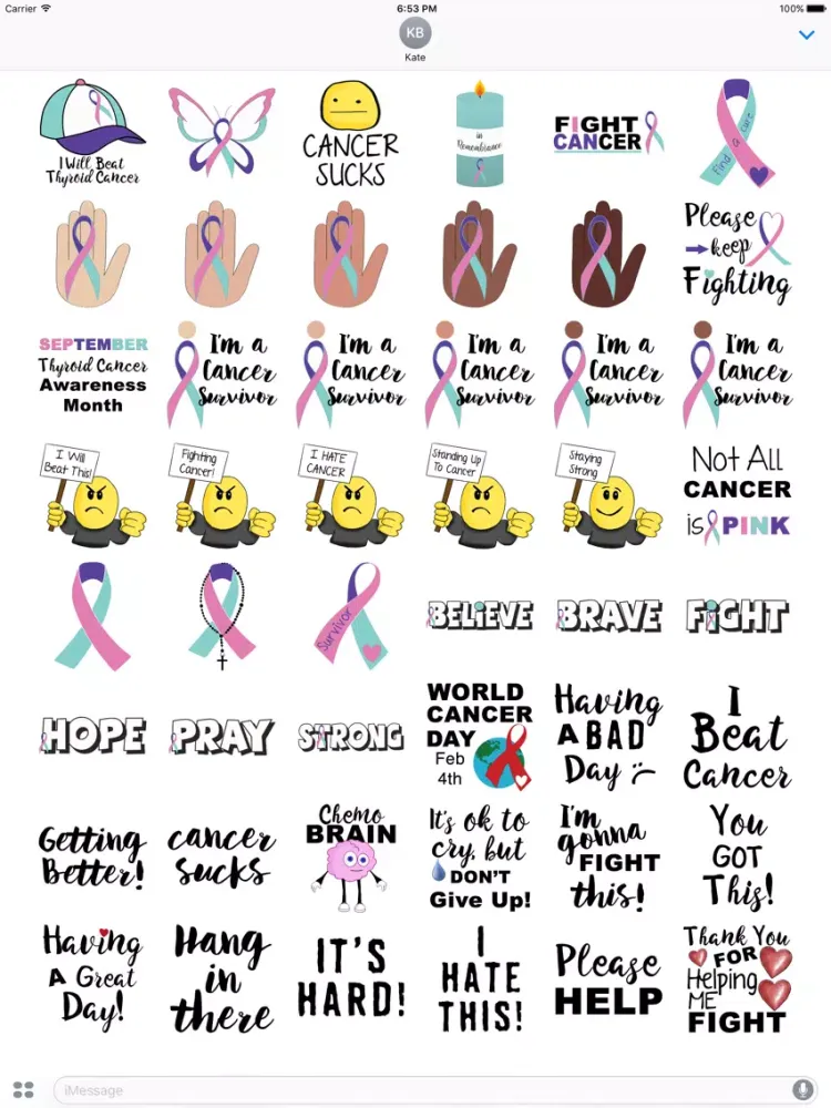 Скриншоты Thyroid Cancer Stickers iPad 