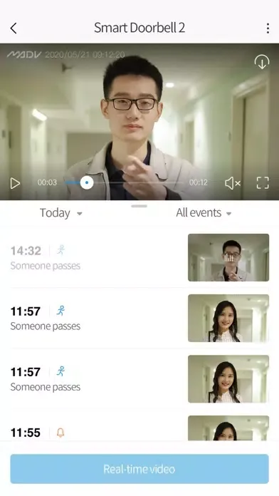 Zrzuty ekranu MADV Doorbell
