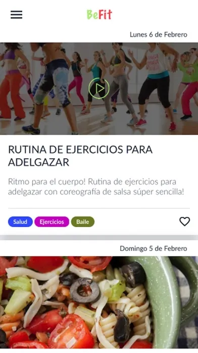 Captures d'écran de BeFit