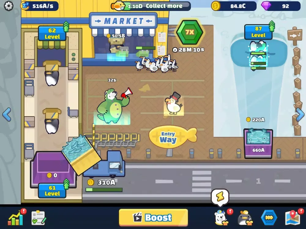 Penguin Market : Idle tycoon iPad  سکرین شاٹس