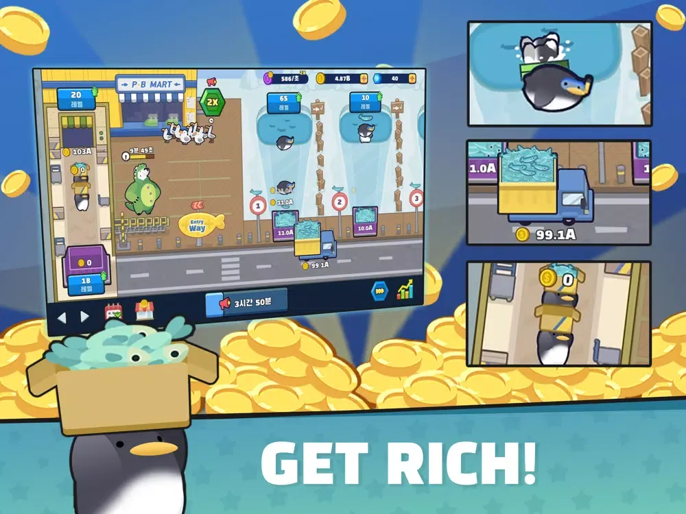 Penguin Market : Idle tycoon iPad  سکرین شاٹس