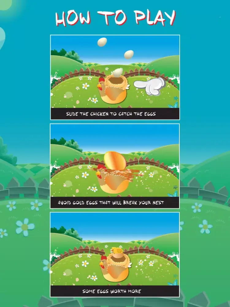 تصاویر Chicken Catch - Falling Eggs From The Sky iPad 